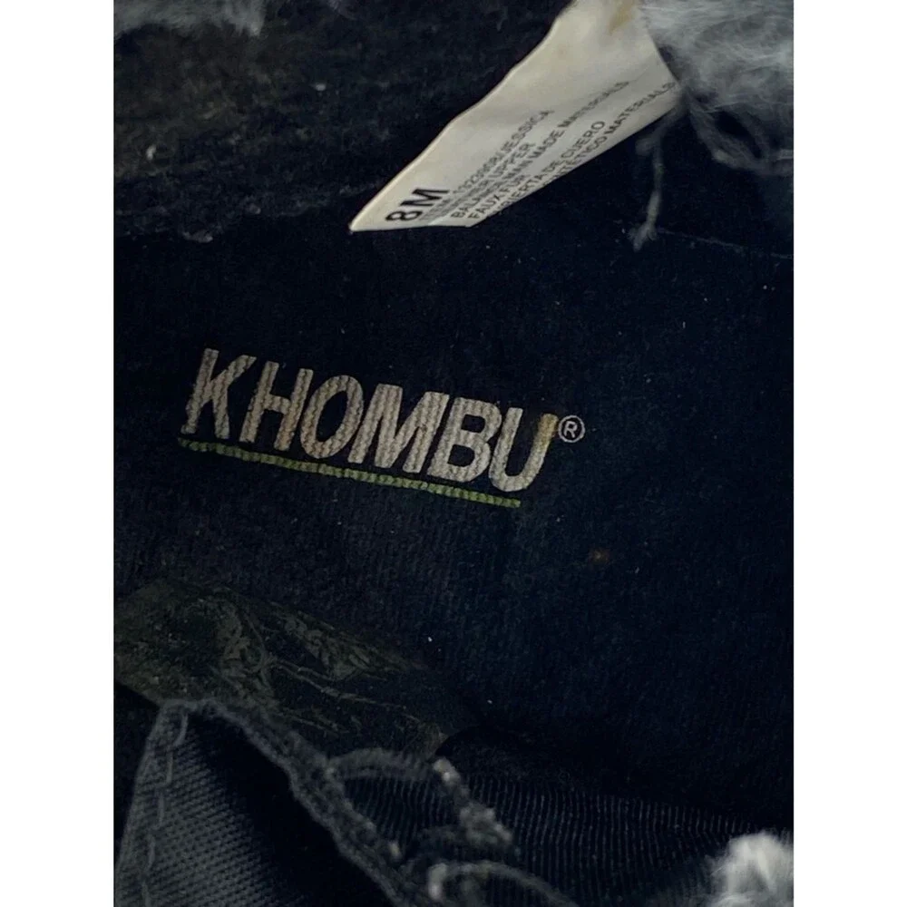 Khombu Jessica Black Ankle Boots 8M Suede Faux Fur Gorpcore Winter Cozy Comfort